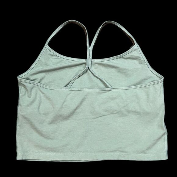 Victorias Secret Pink Cropped Cami Tank built in interior shelf bra Sport Sage - Picture 3 of 3